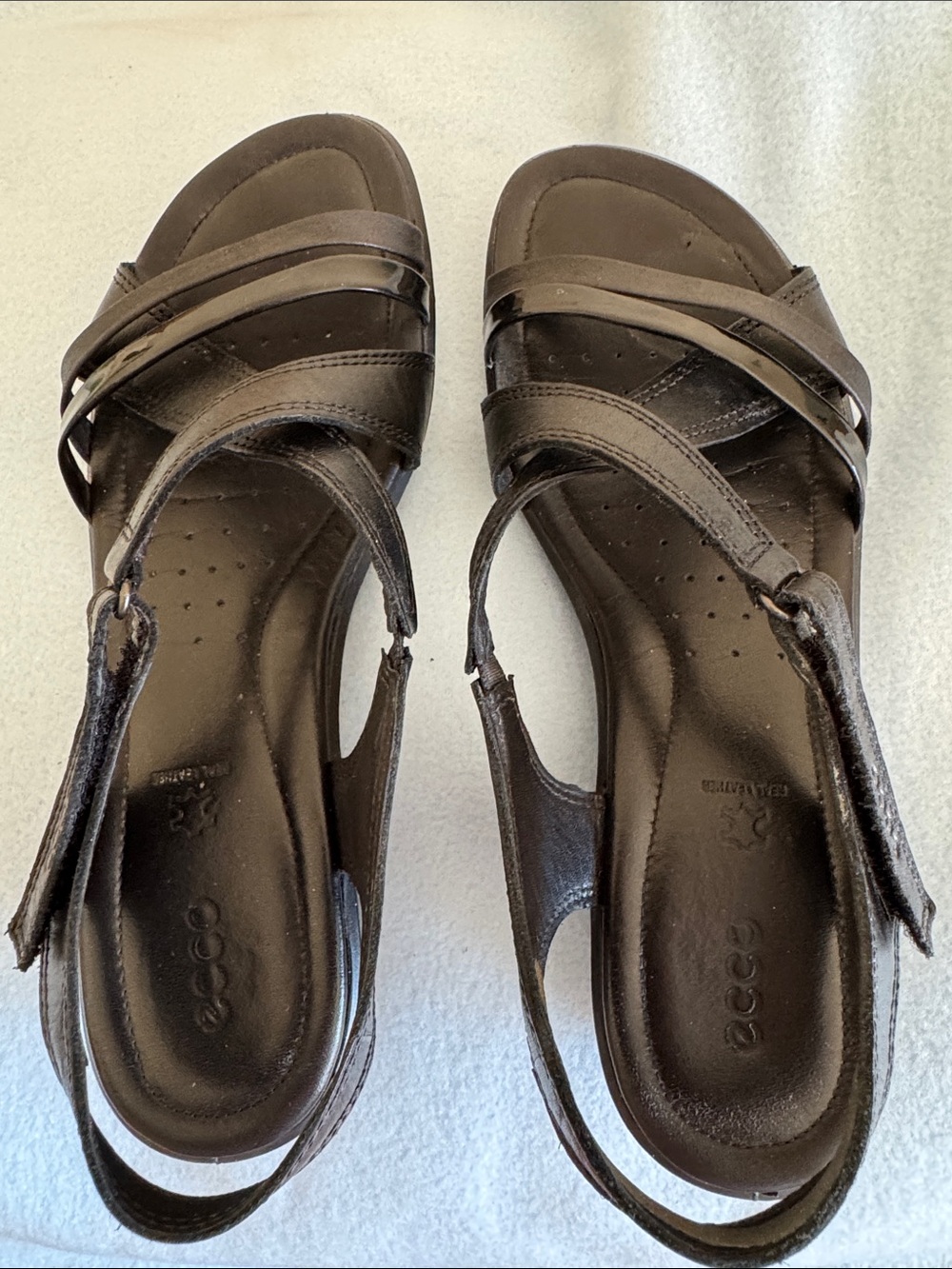 Ecco Women's Dark Brown Leather Slingback Sandals